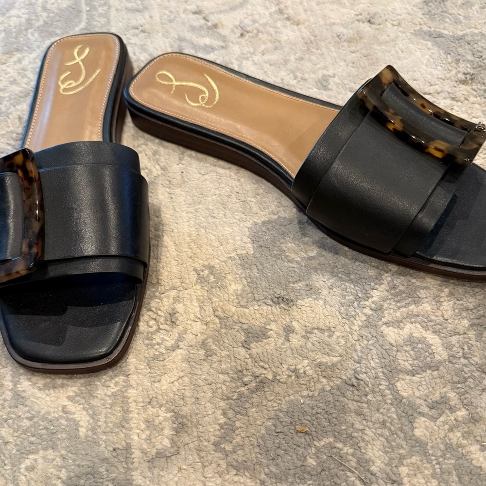 Sam Edelman Black Slide Sandals - Picture 2 of 5